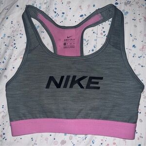 Nike Women's Grey and Pink Bra